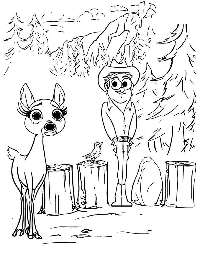 Coloring page: Nervous Nell and the stumps